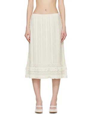 Anna Sui Floral Ruffle Stretch Lace ミディアムスカート - サムネイル1