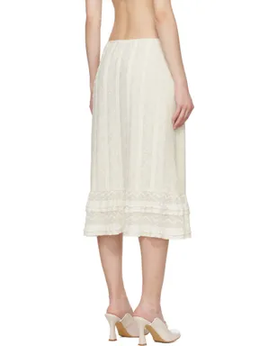 Anna Sui Floral Ruffle Stretch Lace ミディアムスカート - サムネイル3