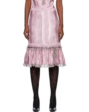 Anna Sui Crushed Satin Ruffle ミディアムスカート - サムネイル1