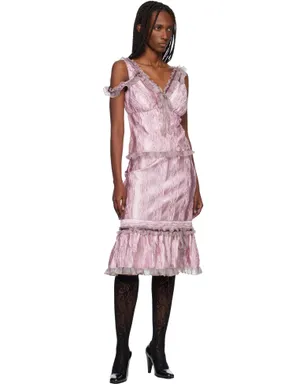 Anna Sui Crushed Satin Ruffle ミディアムスカート - サムネイル4