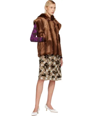 Anna Sui SSENSE限定 Faux-Mink ノースリーブ フーディ - サムネイル4