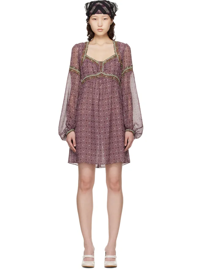 Anna Sui Anna Sui パフスリーブ ミニワンピースの商品画像
