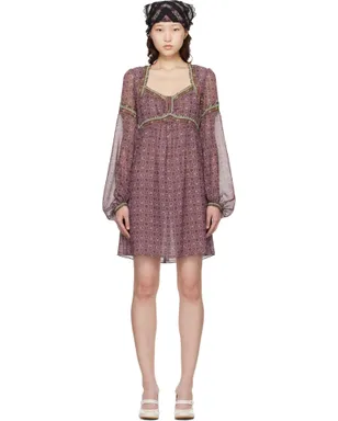 Anna Sui パフスリーブ ミニワンピース - サムネイル1