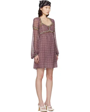 Anna Sui パフスリーブ ミニワンピース - サムネイル2