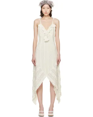 Anna Sui Floral Ruffle Stretch Lace Handkerchief ミディアムドレス - サムネイル1