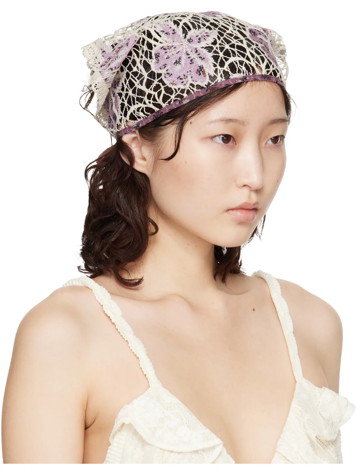 Anna Sui Medallion Floral Lace ヘッドスカーフ - 画像2