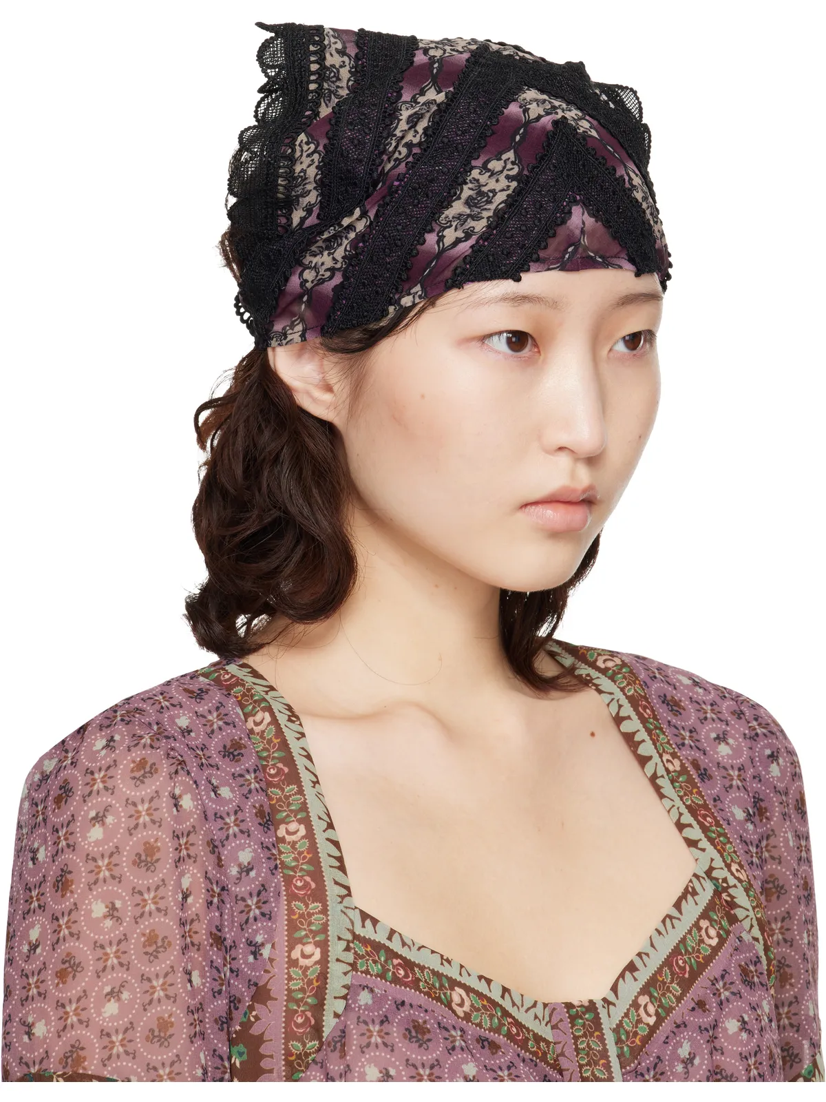 Anna Sui Cameo Stripe Print ヘッドスカーフ - 画像2
