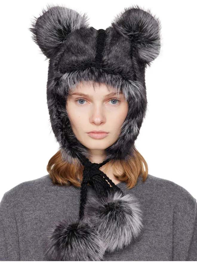 Anna Sui Anna Sui SSENSE限定 Teddy Bear フェイクファー ハットの商品画像
