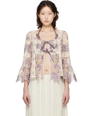Anna Sui Medallion Floral Lace Tie ブラウス - サムネイル1