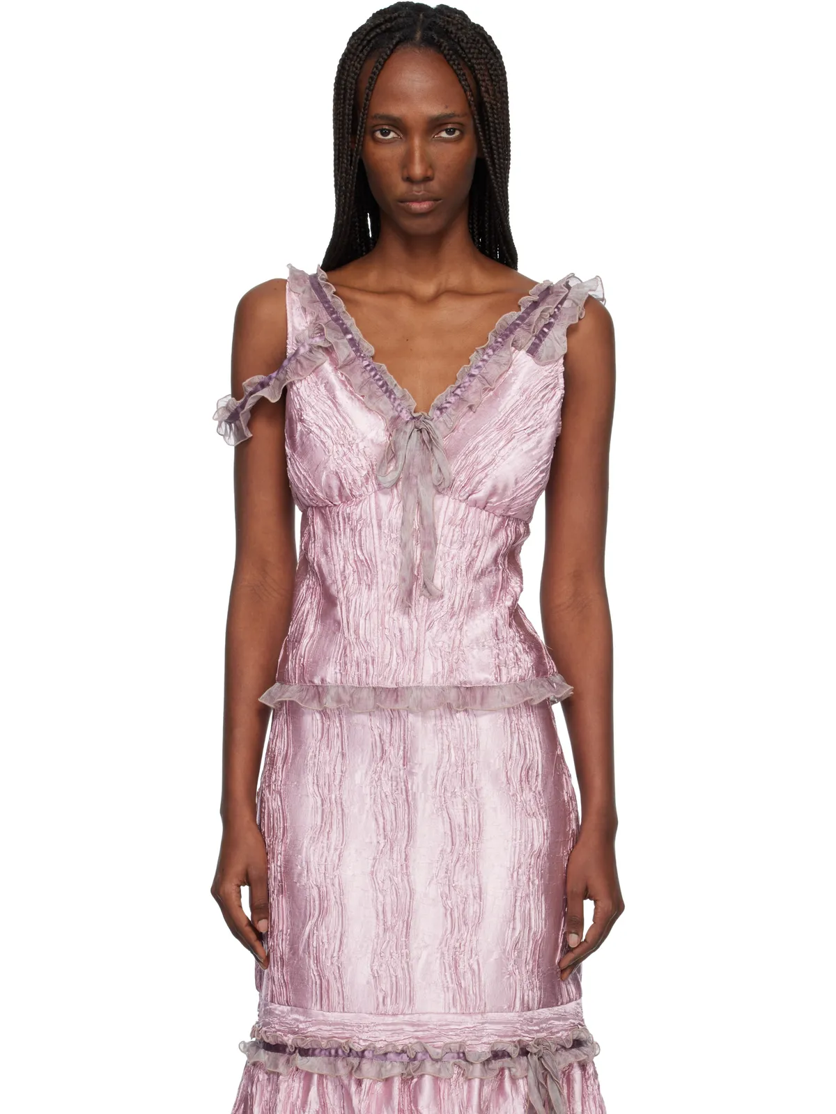 Anna Sui Crushed Satin Bow トップス - 画像1