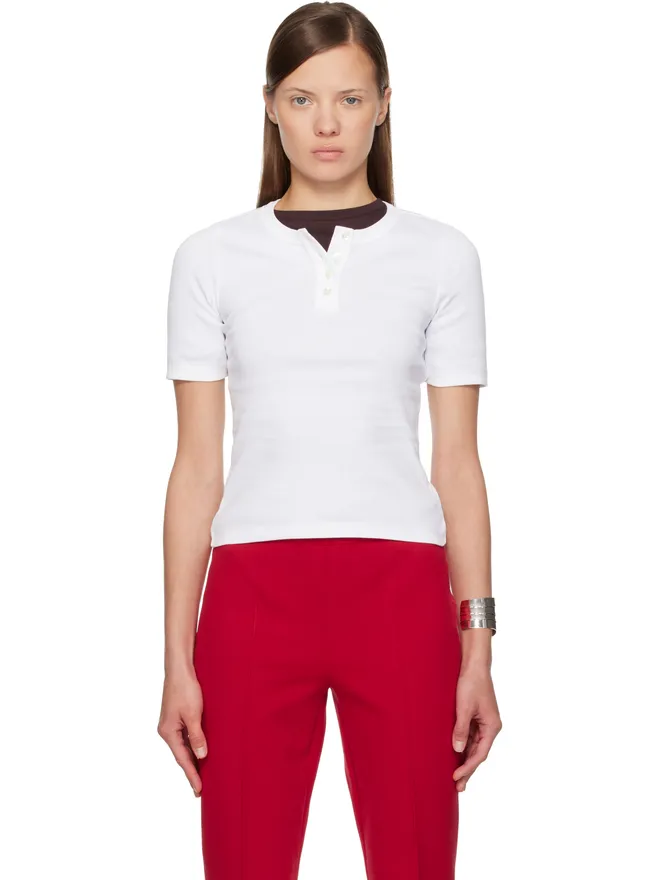 FLORE FLORE FLORE FLORE Jess ヘンリーネックTシャツの商品画像