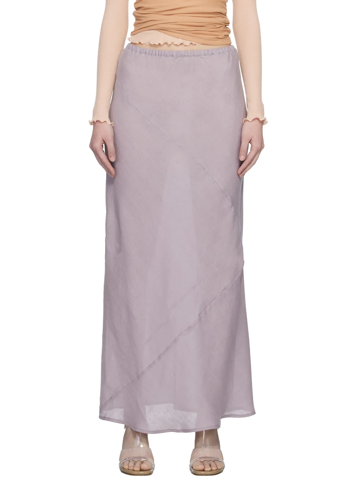 Baserange Fine Linen Larva マキシスカート - 画像1