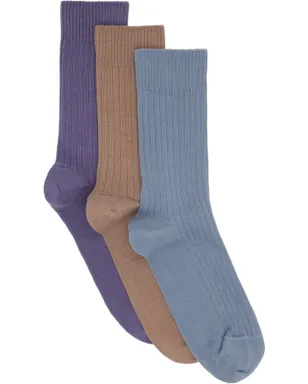 Baserange コットンリブ Overankle ソックス 3足セット - サムネイル1