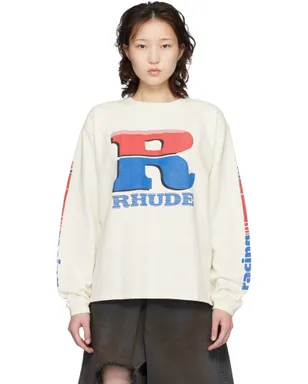 Rhude Split Petrol Logo 長袖Tシャツ - サムネイル1