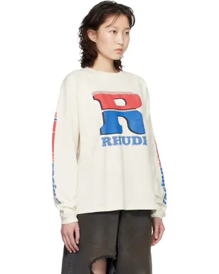 Rhude Split Petrol Logo 長袖Tシャツ - サムネイル2