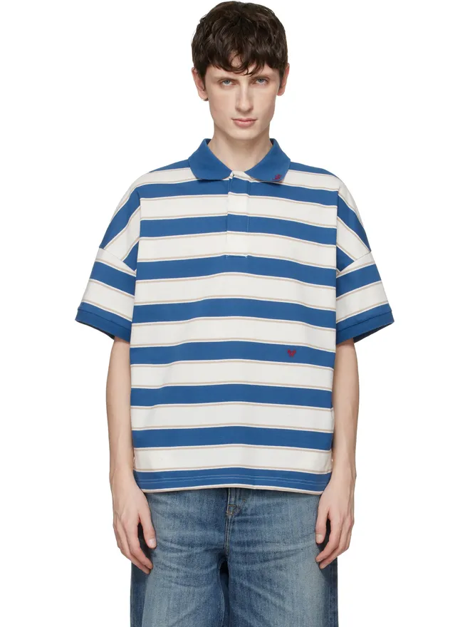 Rhude Rhude Fontaine ボーダー 半袖ポロシャツの商品画像