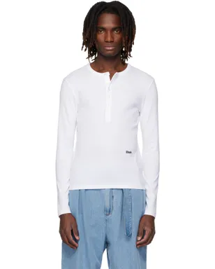 Rhude ロゴ 長袖ヘンリーネック Tシャツ - サムネイル1