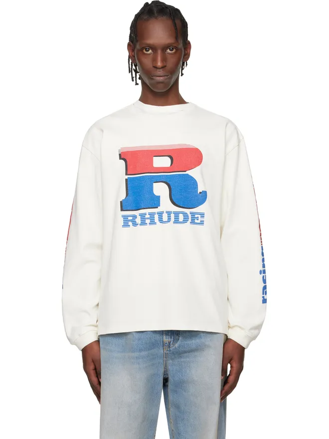 Rhude Rhude Split Petrol Logo 長袖Tシャツの商品画像