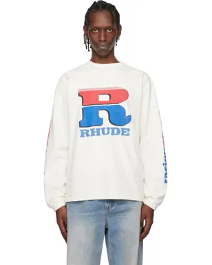 Rhude Split Petrol Logo 長袖Tシャツ - サムネイル1