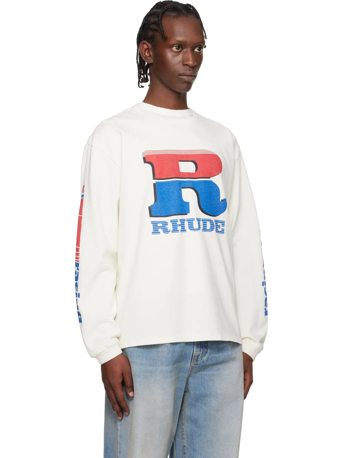 Rhude Split Petrol Logo 長袖Tシャツ - 画像2