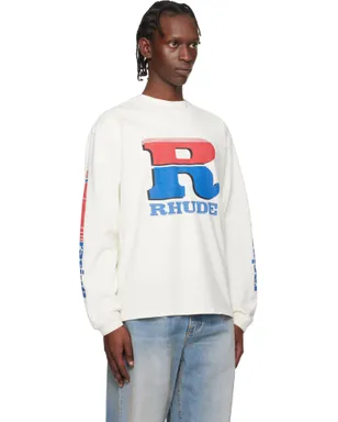 Rhude Split Petrol Logo 長袖Tシャツ - サムネイル2