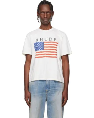Rhude USA Flag スラブ Tシャツ - サムネイル1