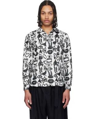 Black Comme des Garçons Broad Filip Pagowski プリントシャツ - サムネイル1