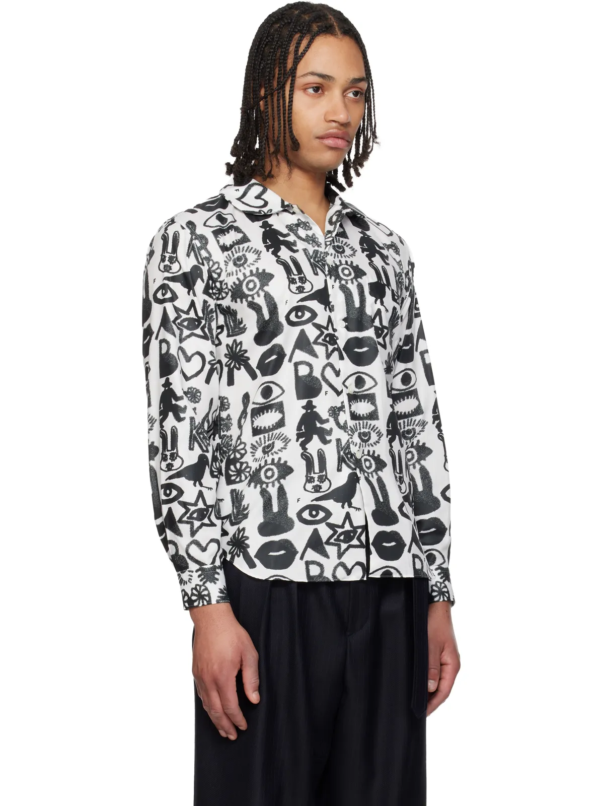 Black Comme des Garçons Broad Filip Pagowski プリントシャツ - 画像2