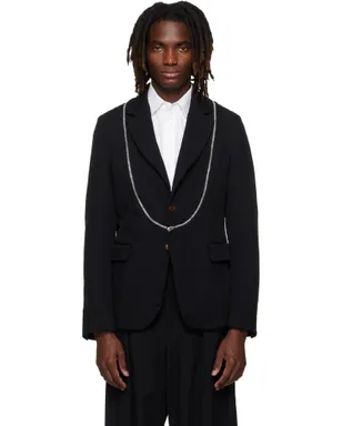 Black Comme des Garçons Heavy Kersey Garment Treated テーラードジャケット - サムネイル1