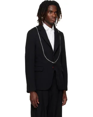 Black Comme des Garçons Heavy Kersey Garment Treated テーラードジャケット - サムネイル2