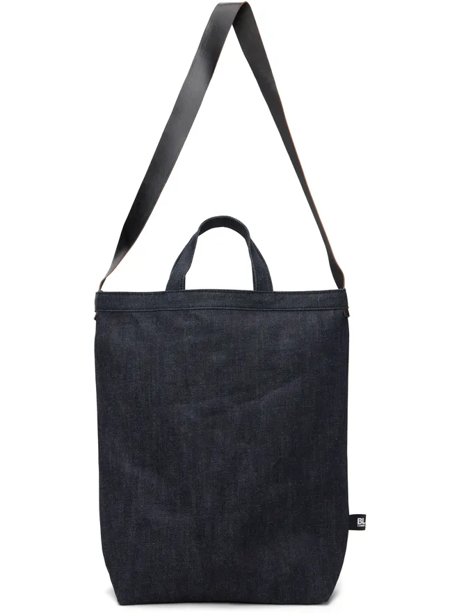 Black Comme des Garçons Black Comme des Garçons コットンデニム カウハイド ショルダーストラップ バッグの商品画像