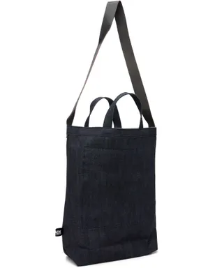 Black Comme des Garçons コットンデニム カウハイド ショルダーストラップ バッグ - サムネイル2