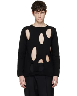 Black Comme des Garçons カットアウト セーター - サムネイル1
