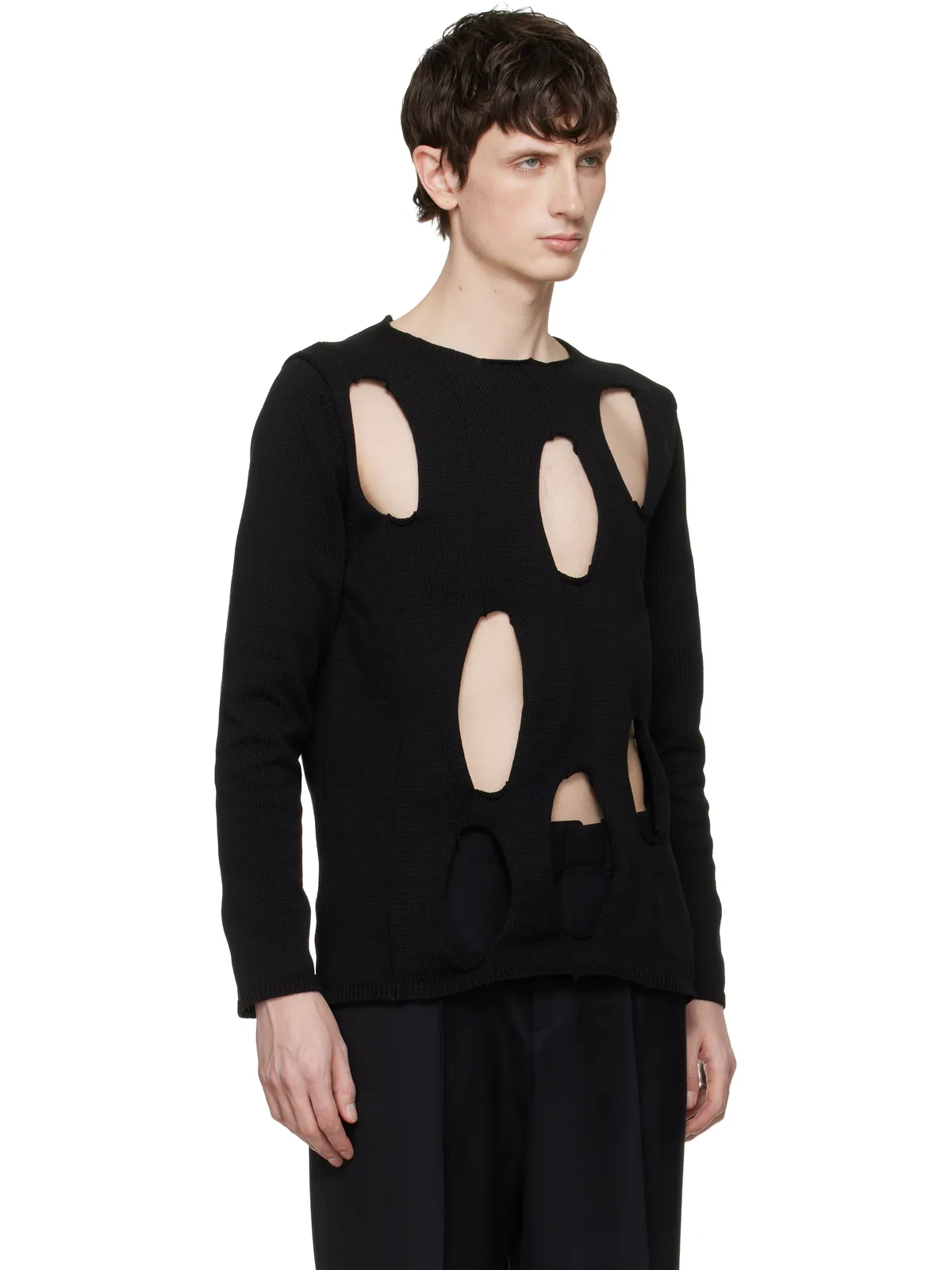 Black Comme des Garçons カットアウト セーター - 画像2