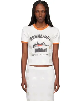 Conner Ives Mother of Pearl Paillette Ringer Tシャツ - サムネイル1