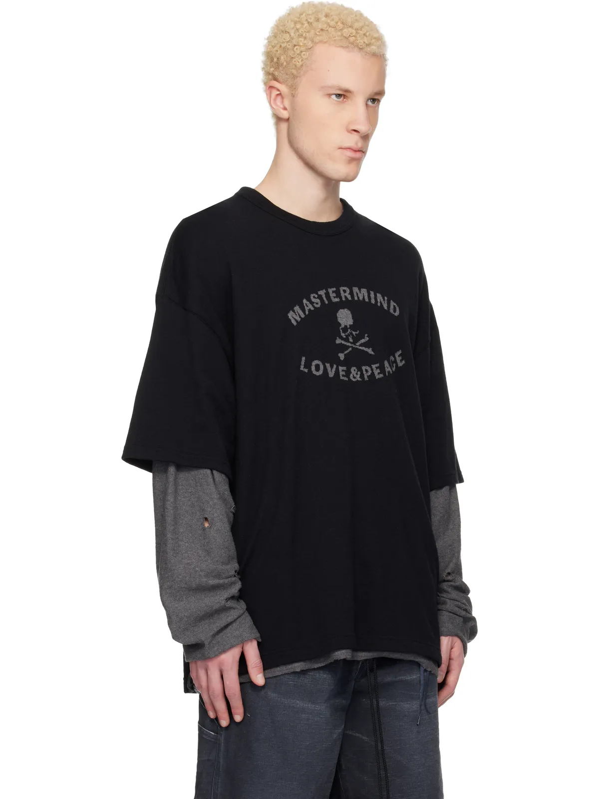 MASTERMIND WORLD リバーシブル ディストレス Tシャツ - 画像2