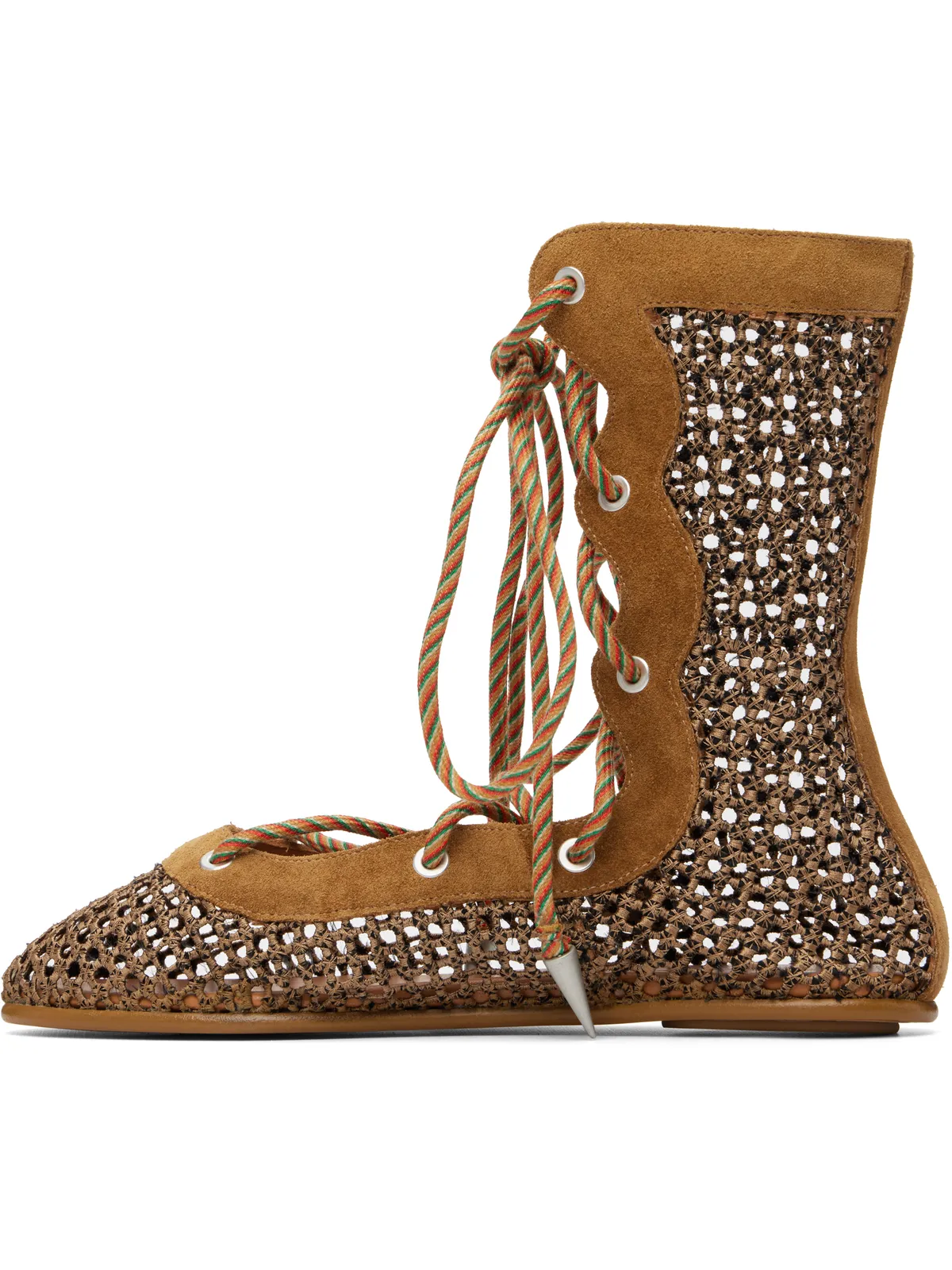 Kiko Kostadinov Reticella Lace Up フラットシューズ - 画像3