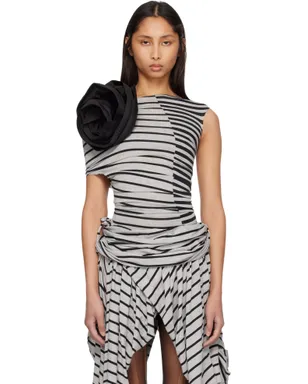 VAQUERA Striped Corsage トップス - サムネイル1