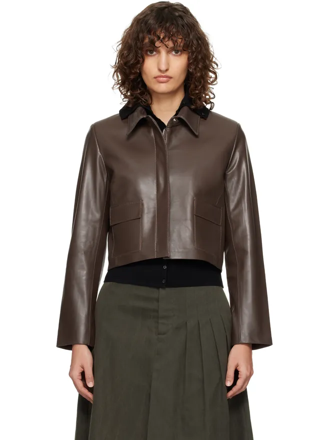 Nour Hammour Nour Hammour Bleeker フィット レザージャケットの商品画像