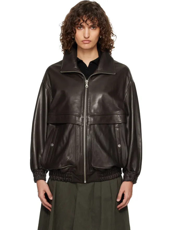 Nour Hammour Nour Hammour Beck Modern レザー ボンバージャケットの商品画像