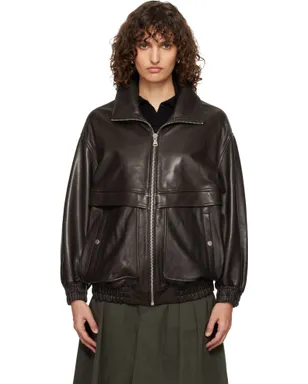 Nour Hammour Beck Modern レザー ボンバージャケット - サムネイル1