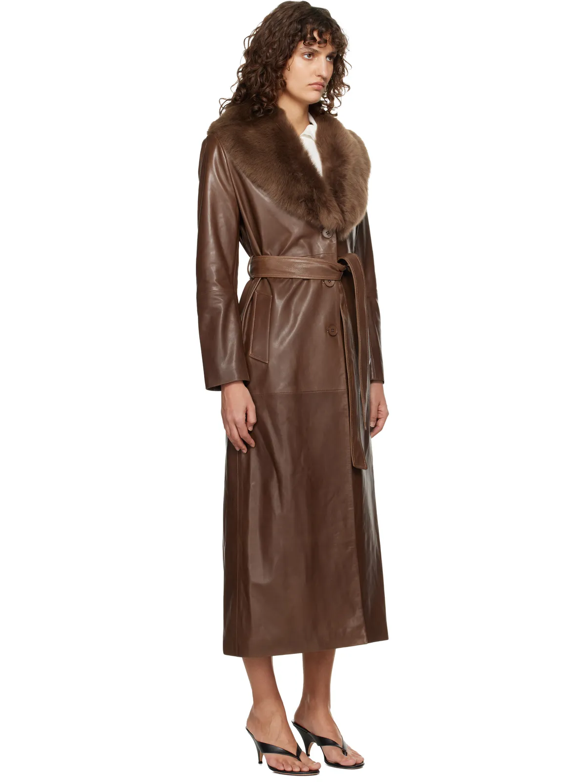 Nour Hammour Dakota Glamorous レザーコート - 画像2