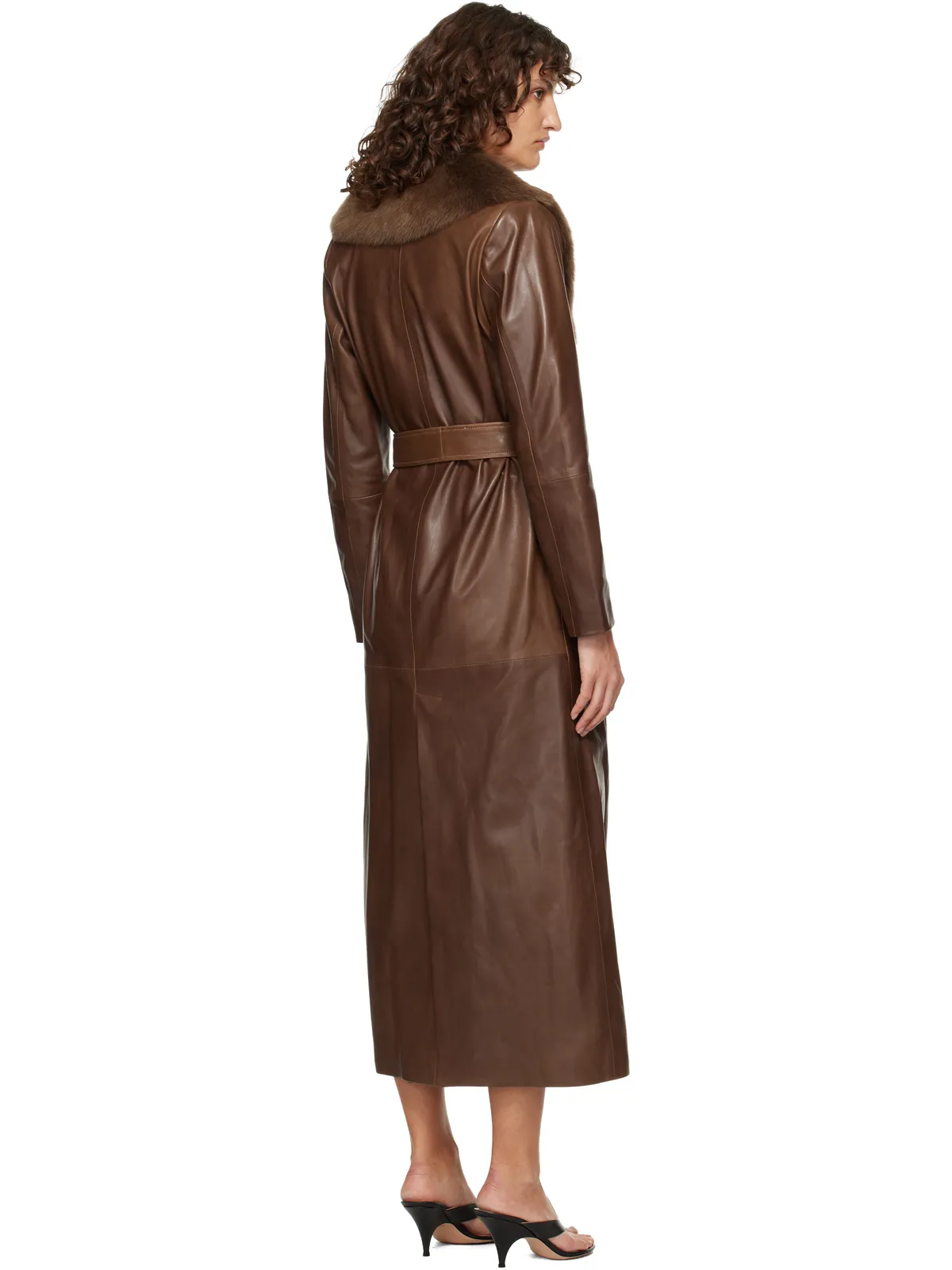 Nour Hammour Dakota Glamorous レザーコート - 画像3