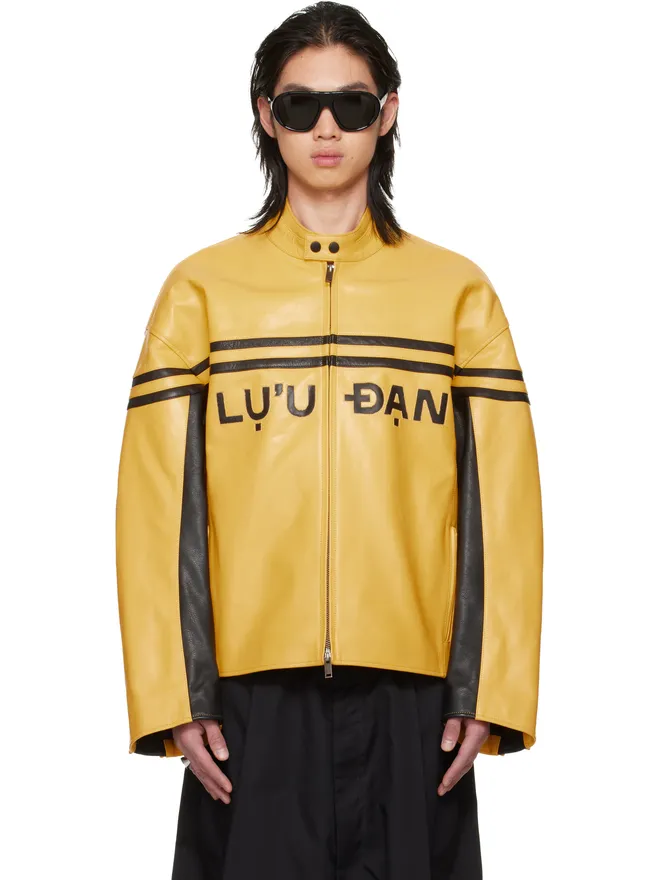 LU'U DAN LU'U DAN BRUCE LEE x LỰU ĐẠN イエロー Legacy Moto L-D レザージャケットの商品画像