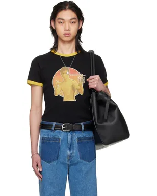 LU'U DAN BRUCE LEE x LỰU ĐẠN ブラック リンガーTシャツ - サムネイル1