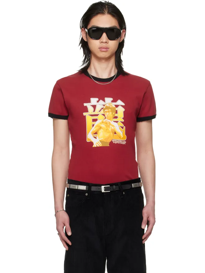 LU'U DAN LU'U DAN BRUCE LEE x LỰU ĐẠN レッド リンガーTシャツの商品画像