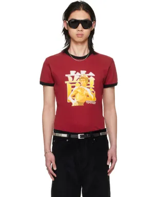 LU'U DAN BRUCE LEE x LỰU ĐẠN レッド リンガーTシャツ - サムネイル1