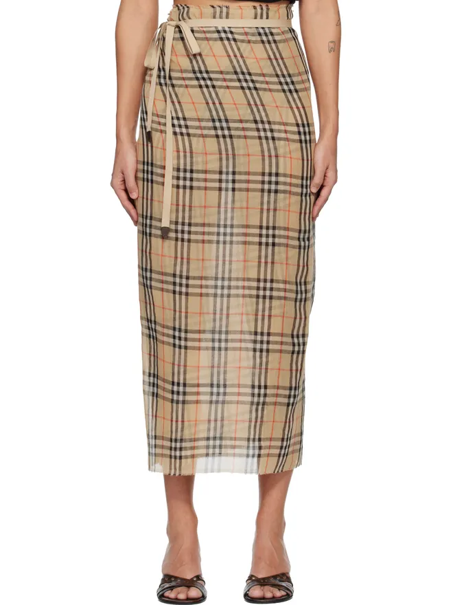 Burberry Burberry Sarong チェック コットン ミディアムスカートの商品画像