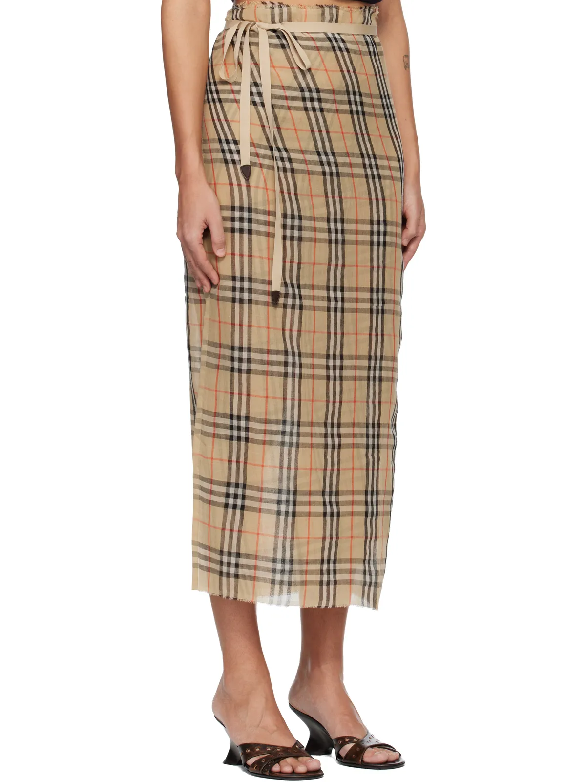 Burberry Sarong チェック コットン ミディアムスカート - 画像2