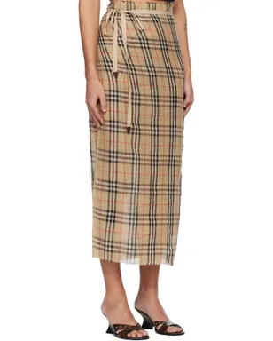 Burberry Sarong チェック コットン ミディアムスカート - サムネイル2